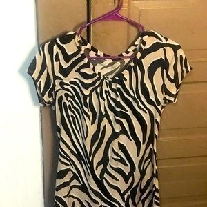 Zebra black and white woman’s top